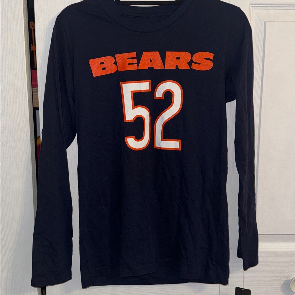 Chicago Bears Youth Long Sleeve Shirt Mack #52 NFL Blue Medium 100% Cotton